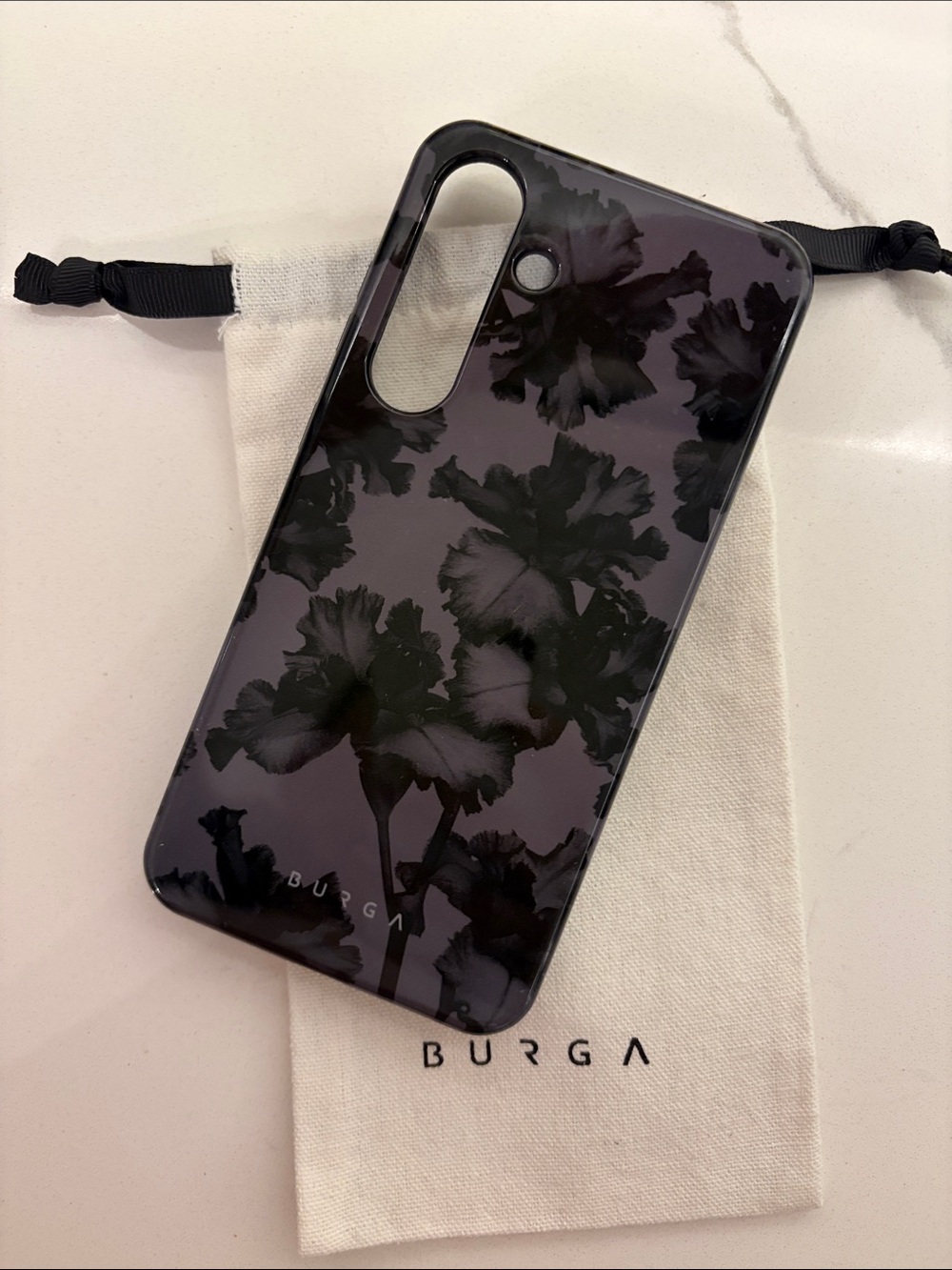Burga Black Floral Gloss Phone Case - Nocturnal Galaxy S25+